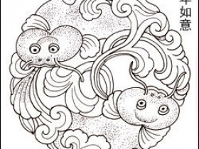传统吉祥石雕图案年年如意