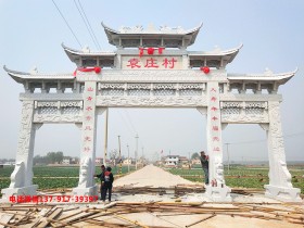 美丽乡村路口石牌坊造型设计--单门牌楼设计特点